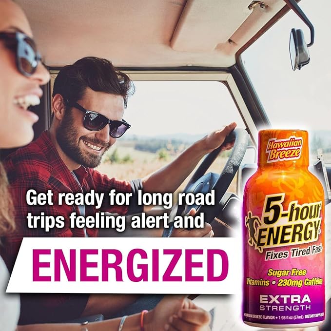 5-hour ENERGY Extra Strength Shots Hawaiian Breeze Flavor 1.93 oz. 30 Count (30 Bottles – Single Flavor Hawaiian Breeze)