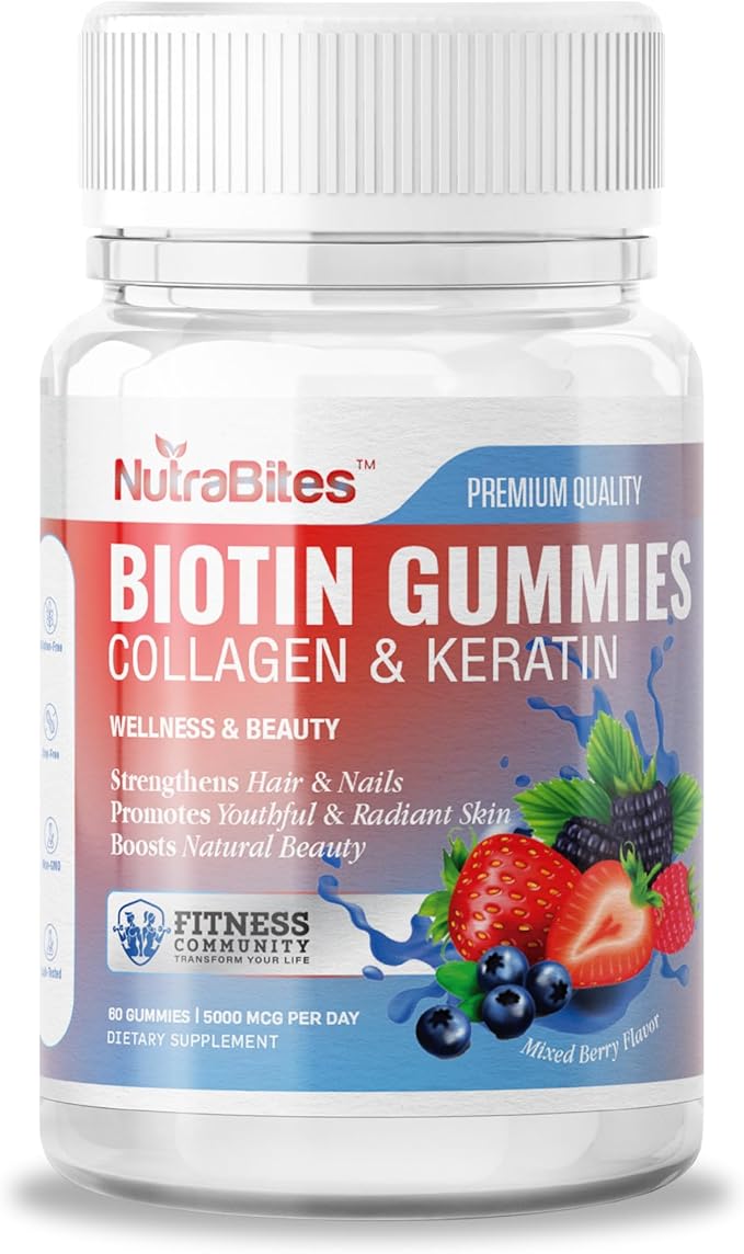 Radiance and Beauty Wellness Pack - Biotin Collagen Vitamin C and Superfruits Gummies - Supports Hair Skin &amp Nail Health - 4-Pack for Natural Glow