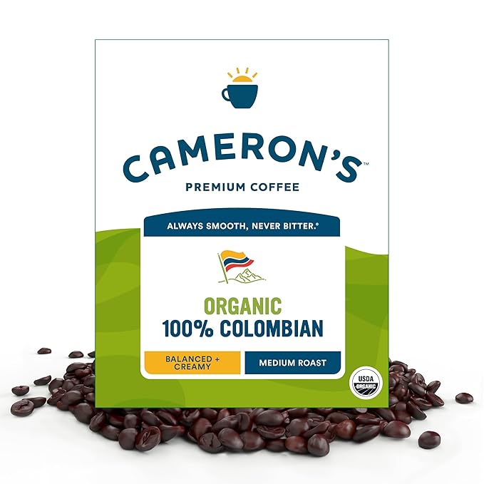Cameron's Coffee Roasted Whole Bean Coffee Organic 100% Colombian 4 Pound