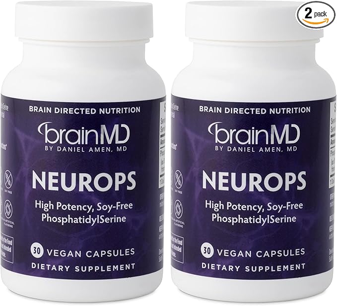 BRAINMD Dr Amen NeuroPS - 30 Capsules - 150 mg PhosphatidylSerine - Promotes Mental Focus Energy &amp Memory - Gluten Free - 30 Servings (Pack of 2)