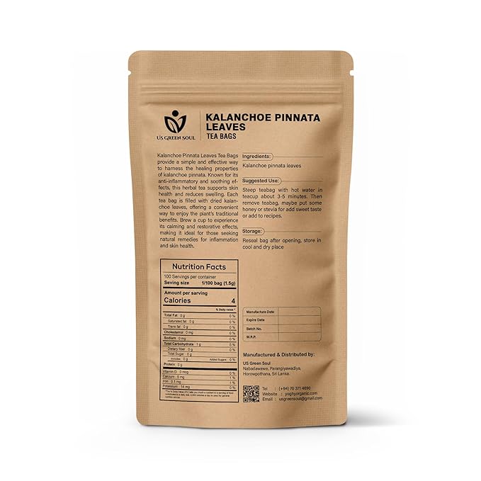 Kalanchoe Pinnata Leaves Tea Bags 50 Tea Bags Healthy Organic Leaves Herbal Tea