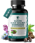 Lukaree Wormwood Black Walnut Clove Cleanse for Humans Softgels 20-in-1 Extra Strength | Gut Cleanse &amp Digestive Health w/ 7 Oils &amp 7 Enzymes | 10X Concentrated Men &amp Women Natural Herb