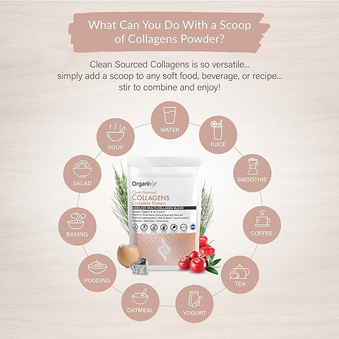 Organixx Clean Sourced Collagens (30 Serv) &amp Joint &amp Muscle Care (60 Caps) Bundle Collagen Protein plus Organic Turmeric Frankincense &amp Myrrh Supports Joint Skin Hair &amp Immune Hea