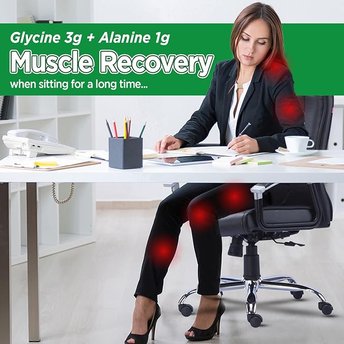 Glycine 3g Gummies with L-Alanine 1000mg L Theanine GABA Vitamin B6 Nerve Muscle Relaxation High Absorption Glycine Supplements for Adults Sugar Free Pineapple Flavor 60 Gummies