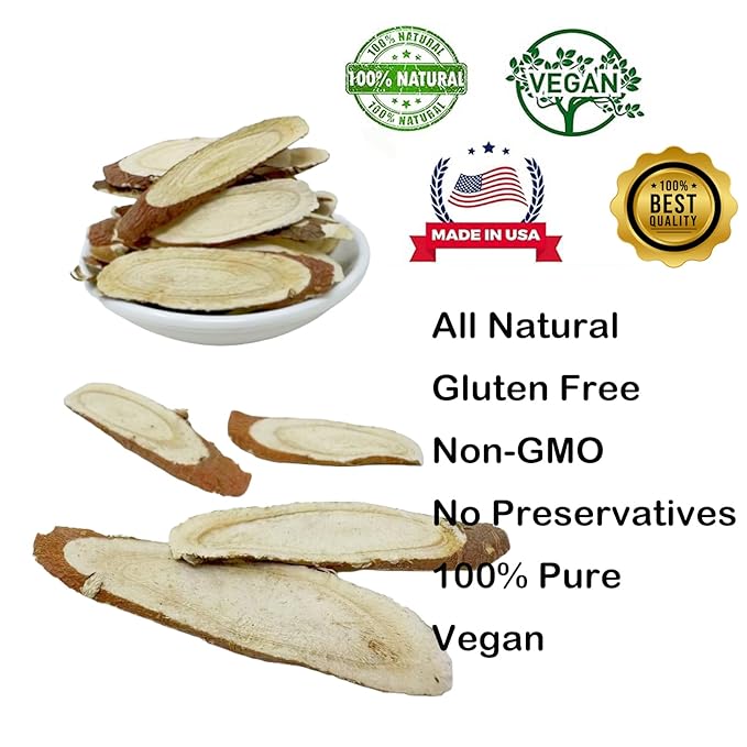 32OZ Licorice Root Slices Premium Natural Gan Cao Slice Root TeaExpectorant and cough relieving Traditional Chinese Herbal For Tea BakingBeverage MixPure Liquorice Flavor 大甘草片 Large 2x16OZ/Bag