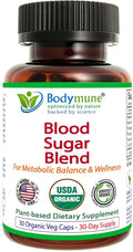 USDA Organic Blood Sugar Blend | Supports Healthy Metabolism* | with Bitter Melon Moringa Aloe Vera Nopal Papaya Extracts &amp More | 30-Day Supply | Vegan &amp Non-GMO | USA-Made