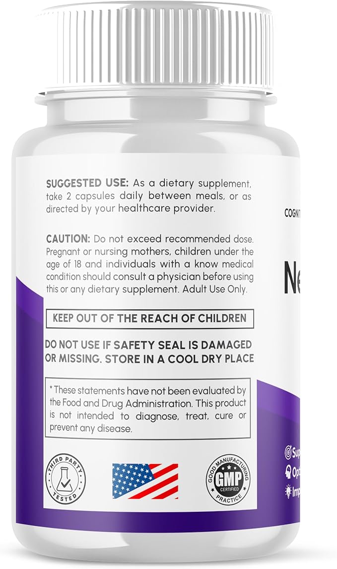 (3 Pack) Neurocept Capsules Official Neurocept Brain Supplement Pills with All Natural Ingredients Advanced Formula Support Pills with Max Strength Premium Vitamins for Women &amp Men (180 Capsules
