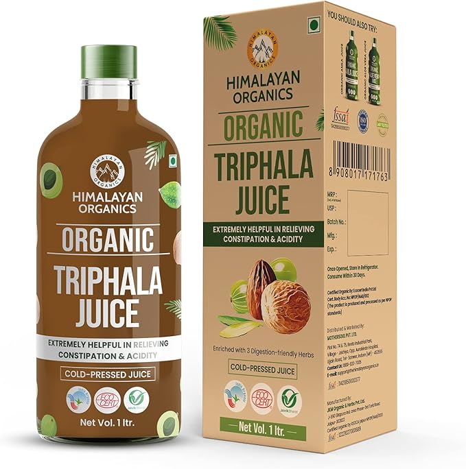 HIMALAYAN ORGANICS Organics Organic Triphala Juice | Supports Metabolism Immunity | Natural Cold-Pressed Organic Juice with Anti-Oxidants. (1L)