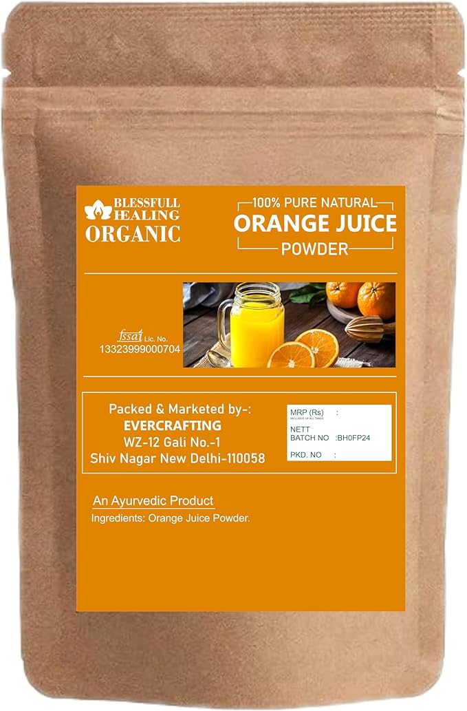 Blessfull Healing Organic Orange Juice Powder 100% Pure Natural 100 Gram / 3.52 oz