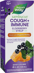 Nature's Way Sambucus HoneyBerry Cough Syrup with Black Elderberry Extract &amp Organic Honey Immune Support* 4 Fl. Oz