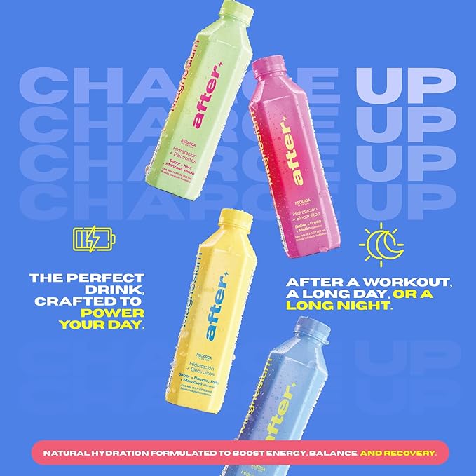 AFTER Electrolyte Drink Strawberry &amp Watermelon Flavor Electrolytes Hydration Drink 12 Pack 16.9 fl oz Bottles