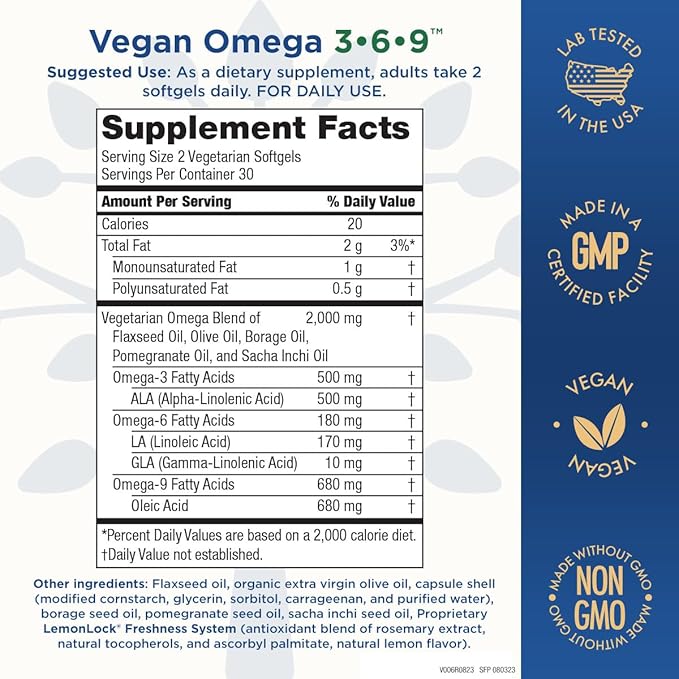Purity Products Bundle - Vegan Omega 3-6-9 + Vegan Collagen Builder Omega 3-6-9 (“5 in 1” Plant-Based Omega Essential Fatty Acid) - Vegan Collagen Builder (w/Key Plant-Based Ingredients &amp More)