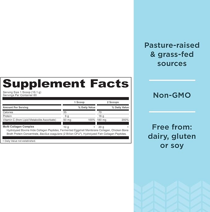 Ancient Nutrition Multi Collagen Protein Powder Unflavored 60 Servings + Supergreens Powder Greens Flavor 25 Servings