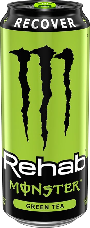 Monster Energy Rehab Green Tea + Energy Energy Drink 15.5 Ounce | Energy Iced Tea Pack of 15