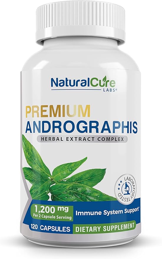 Natural Cure Labs Premium Andrographis Paniculata Extract 1200mg with 100mg Andrographolides Vegan Capsules for Immune &amp Digestive Support Non-GMO Gluten Free Herbal Dietary Supplement