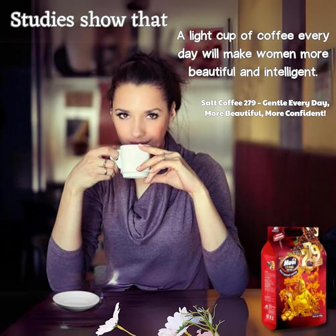 Vietnamese Salt Coffee 279 Strong Aroma – 3 in 1 Instant Coffee with Cream &amp Salt | 45 Sticks 720g (25.4 oz) | Authentic Vietnamese Instant Coffee Packets for Hot &amp Iced Drinks