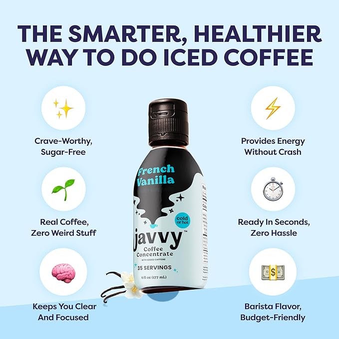 Coffee Concentrate - Cold Brew Coffee Perfect for Hot or Iced Instant Coffees Hot Drinks Cold Brew Concentrate 3 Pack - French Vanilla