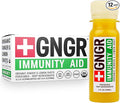 +GNGR Immunity Aid - Organic Cold-Pressed Ginger Shot with Lemon Honey &amp Echinacea. Extra-Strength Ginger Shots for Circulation Immune &amp Digestive Support. Throat Soothing Shots. 2 fl oz (Pa
