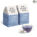 Big Heart Tea Co. Tea Bags - Minty Blue - Small Batch Certified Organic Ayurvedic Herbal Decaf Tea in Zero Plastic Sachets - Adaptogenic Tulsi Butterfly Pea Flower Peppermint 20 Pack