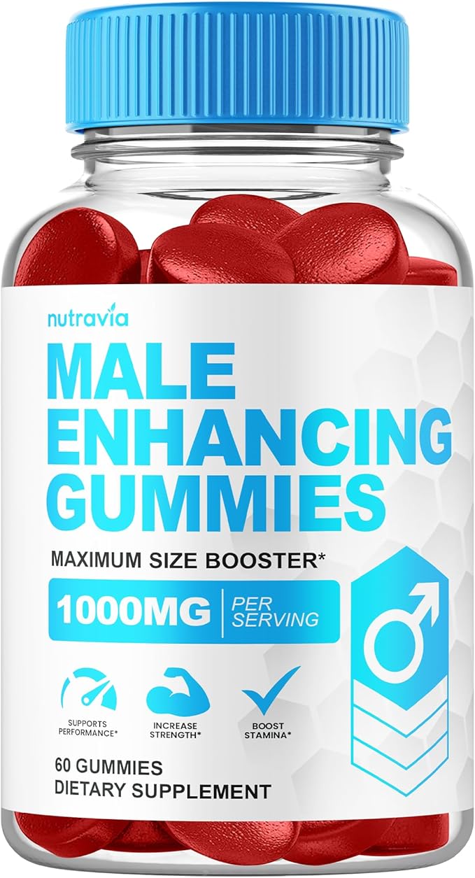 Male Enhancing Supplement Gummies - 6 in 1 Testosterone Booster Gummies for Men Stamina Test Boost Gummy for Men with Horny Goat Weed Tribulus Maca Root Boost Energy Performance (60 Gummies)
