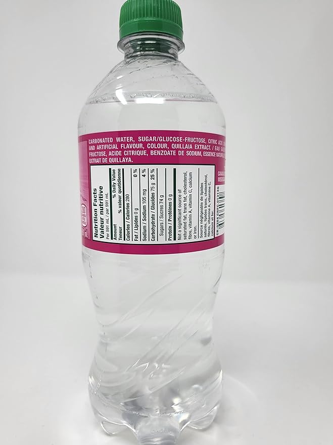 Crush Clear Cream Soda Pop 12 Pack 591ml/20oz Bottles Canada Import