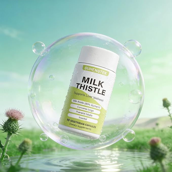 Milk Thistle Extract 80% Silymarin Capsules 300mg Milk Thistle Liver Detox &amp Digestive Support Supplement Antioxidant for Liver Cleanse 90 Capsules
