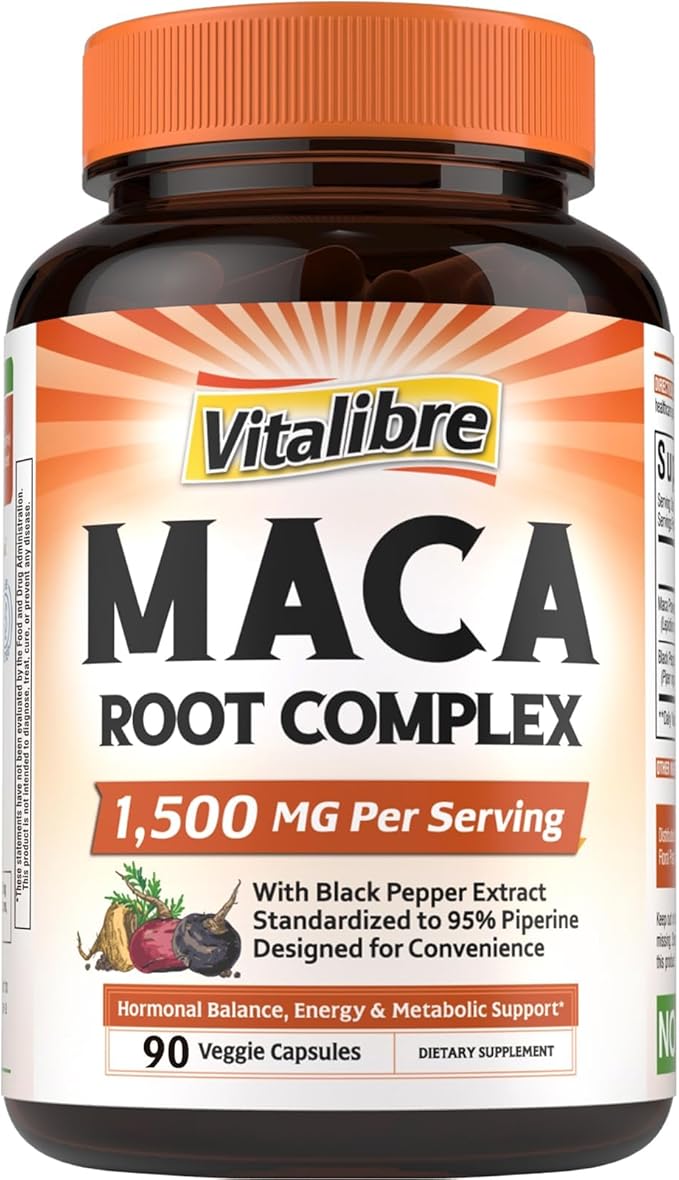 Bovine Collagen Peptides Powder and Maca Root Capsules Bundle Dietary Supplements Vegan-Friendly
