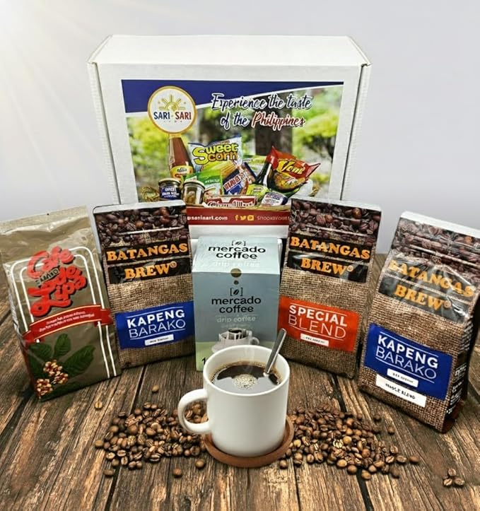 Batangas Kapeng Barako Gift Set Premium Filipino Coffee Beans &amp Ground Brew Strong Barako from Batangas (300g Cafe De Lipa Regular Special &amp Mercado)