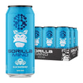 Gorilla Mind Energy Drink | Unmatched Energy · Amplified Focus | N-Acetyl-L-Tyrosine Alpha-GPC 200mg Caffeine Uridine Saffron | 0 Sugar Or Artificial Colors | 16oz 12-Pack (Blue Raspberry)