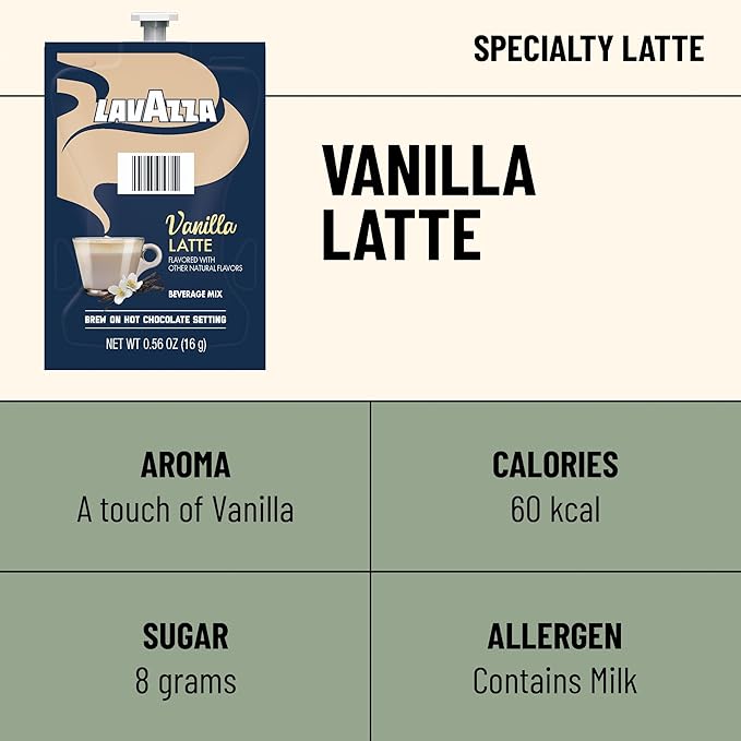 Flavia Lavazza Vanilla Latte Freshpacks works only with Flavia Brewers (Case of 36)