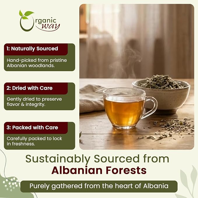 Organic Way Sage Leaf Cut &amp Sifted (Salvia officinalis) | Herbal Tea - European Wild-Harvest | Kosher Certified | Raw Non GMO &amp Gluten Free | USDA Certified | Origin - Albania | 16 Oz (Pack o