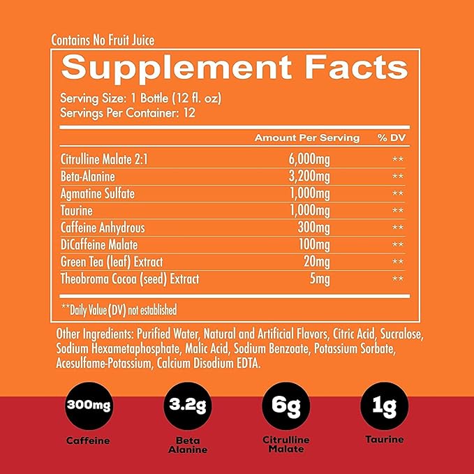 REDCON1 Total War Ready to Drink Pre Workout Strawberry Mango - Endurance Boosting Keto Friendly RTD Formula - Amino Acid + Citrulline Malate Pre Workout Drink for Men &amp Women (12 Servings)