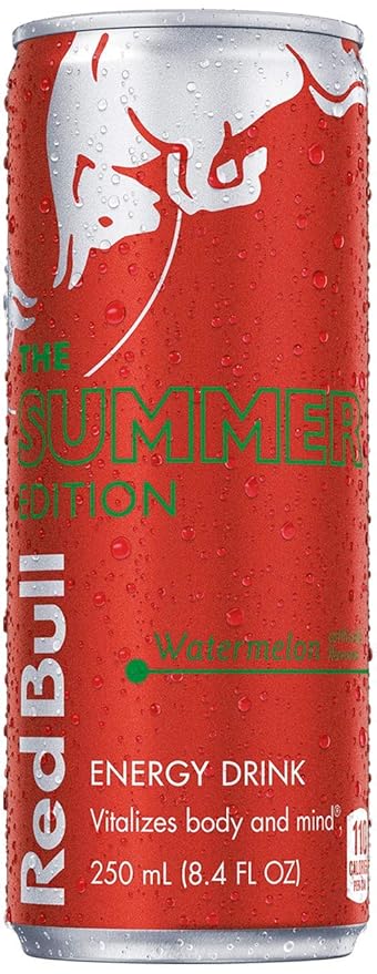 Red Bull Red Edition Watermelon and Coconut Berry Energy Drink Bundle 8.4 Fl Oz Cans (24 Count)