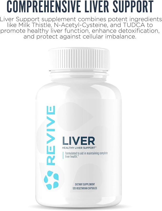 Revive MD Natural Liver Cleanse Detox &amp Repair Supplement – Milk Thistle Liver Support Formula Promotes Healthy Liver Function &amp Helps Reduce Inflammation – 120 Capsules (30 Servings)