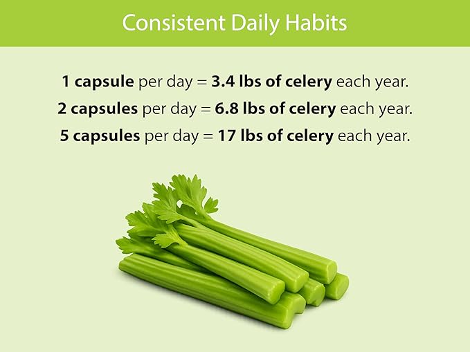 KOYAH - Organic Celery Capsules – 200 mg Freeze-Dried Whole-Stalk Powder (Equals 4200 mg Fresh) – 150 Vegan Capsules – No Binders or Fillers – USDA Organic Non-GMO Gluten-Free