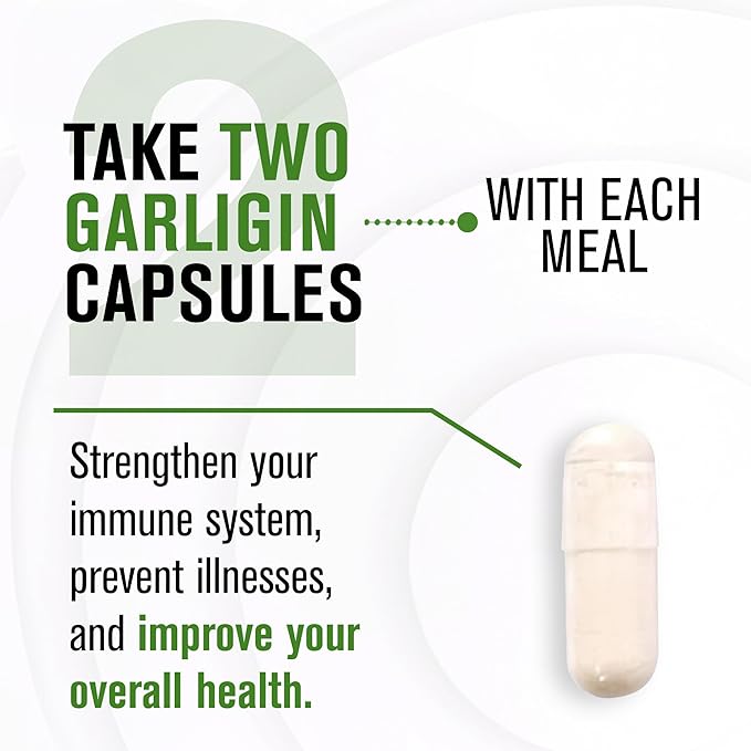 NaturalSlim Garligin Odorless Garlic Supplement with Ginger for Immune Support Metabolism Booster Supports Natural Body Balance &amp Improves Digestion - 100 Capsules