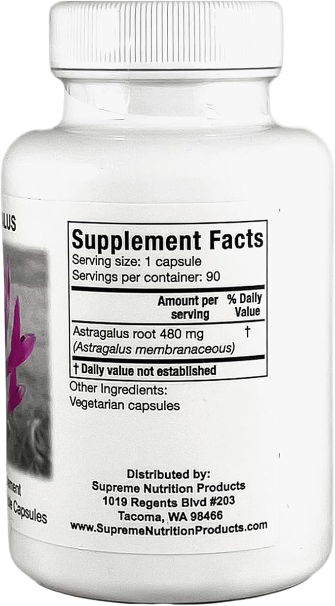 Supreme Nutrition Astragalus Supreme 90 Pure Huang Qi Vegetarian Capsules