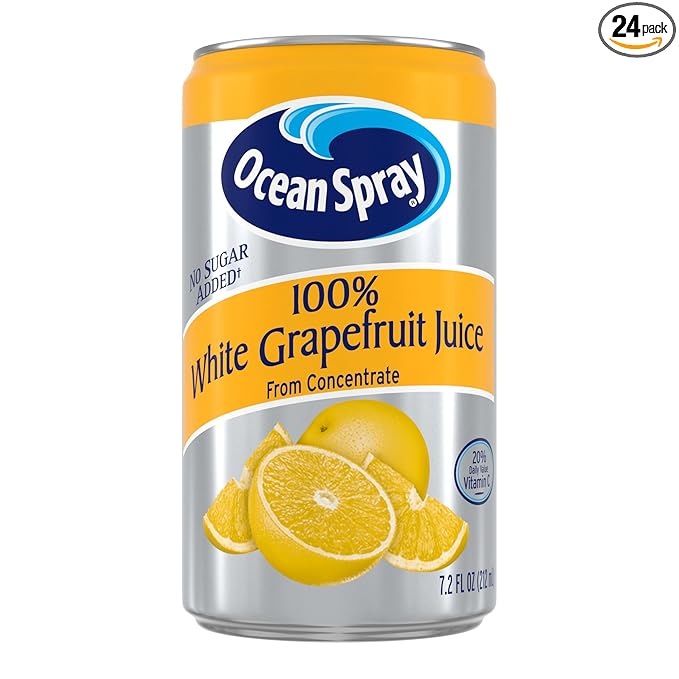 Ocean Spray 100% White Grapefruit Juice 7.2 oz Cans (Pack of 24)
