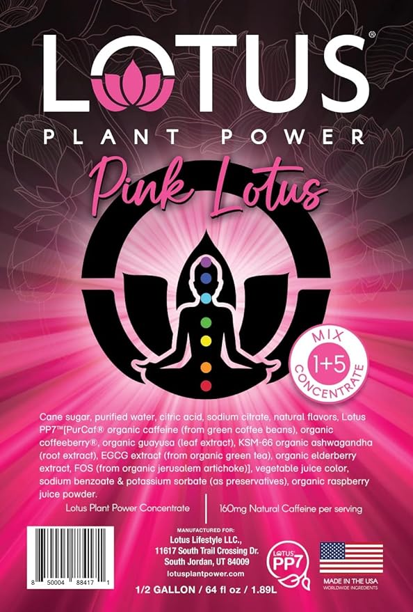 Lotus Energy Drink Concentrate 64 fl oz (White &amp Pink) Pack of 2