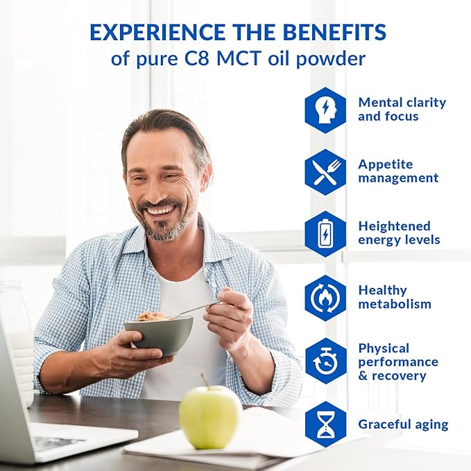 BioTrust Keto Elevate – C8 MCT Oil Powder – Ketogenic MCT Coffee Creamer Keto Coffee Creamer – Clean Energy Mental Focus &amp Clarity – 100% Caprylic Acid MCT Powder Non-GMO (Hazelnut 20 Servings