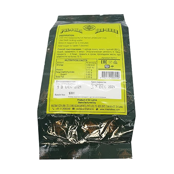 Mlesna Polpala Pure Ceylon Herbal Tea 100g Health Drink (Aerva Lanata) X 05 Pack