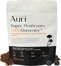Auri Nutrition Super Mushroom HSN Gummies - Hair Skin and Nails Gummies Functional Mushrooms Supplement - with Wild Chaga Chlorophyll Lutein and Astaxanthin - 60 Orange Citrus Gummies