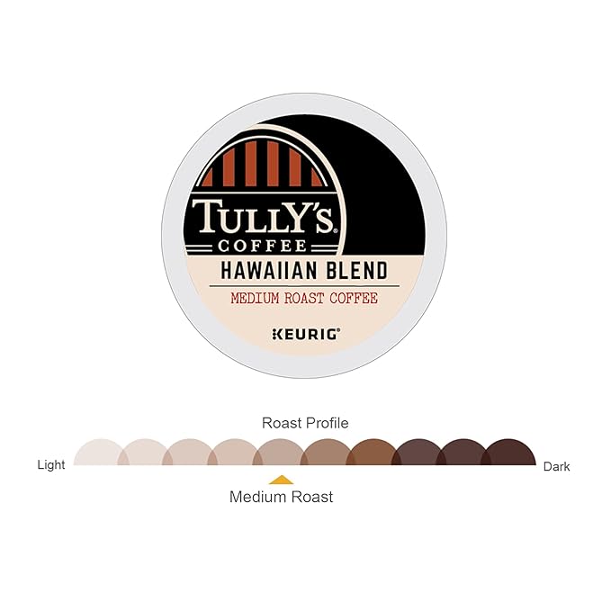 Tully's Coffee Hawaiian Blend Keurig Single-Serve K-Cup Pods Medium Roast Coffee (90)