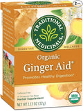 Traditional Medicinals Organic Ginger Aid Herbal Tea Promotes Healthy Digestion (Pack of 3) - 48 Tea Bags Total