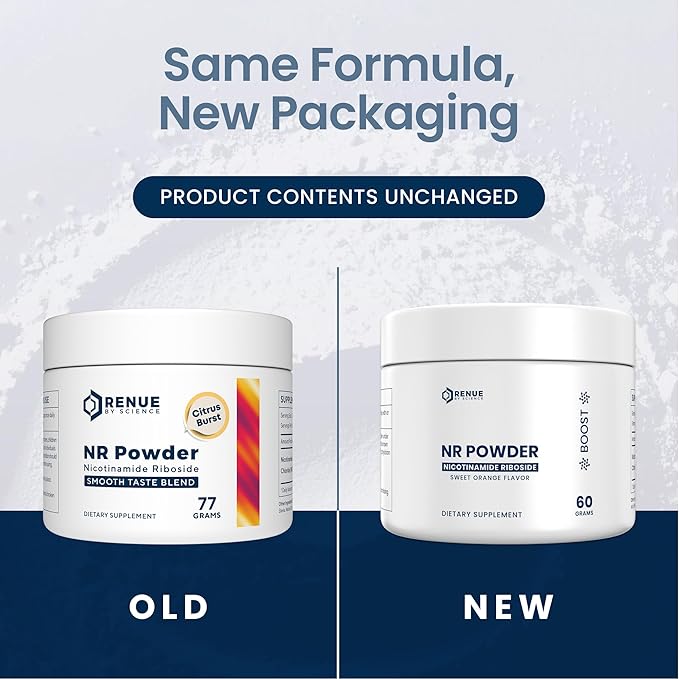 Renue By Science Nicotinamide Riboside | 1000mg Nicotinamide Powder - High Strength NR NAD Powder Sublingual Citrus Burst Flavor | Manufactured in The USA &amp Third-Party Tested | 60 Servings