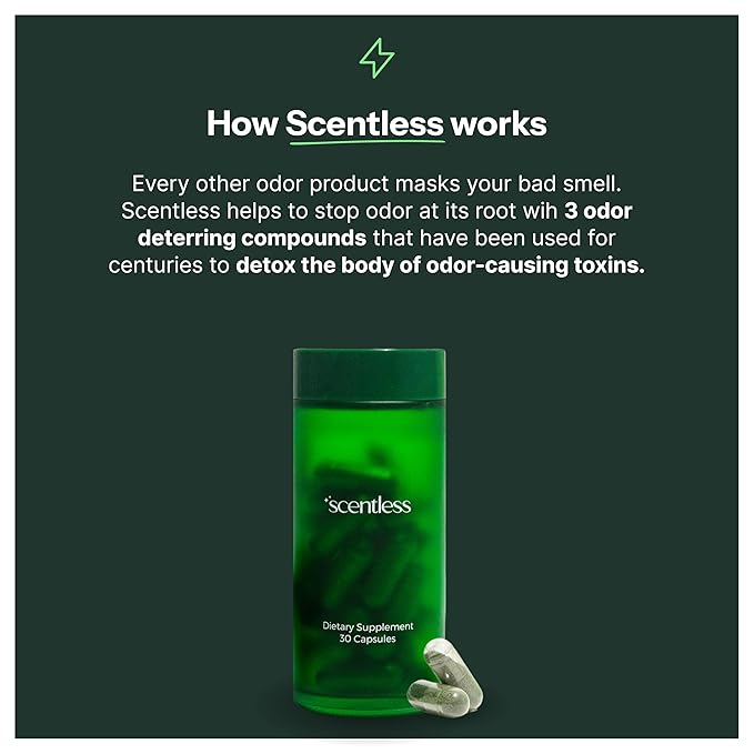 Scentless Internal Deodorant – Mint Parsley &amp Chlorophyll Capsules for Body Odor – Aluminum-Free Body Deodorizing Supplement – Odor Control Natural Deodorant – Body Deodorizing Capsules – 30 Coun