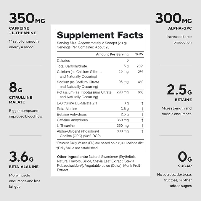LEGION Pulse Pre Workout - All Natural Nitric Oxide Preworkout Drink to Boost Energy Creatine Free Naturally Sweetened Beta Alanine Citrulline Alpha GPC (Sour Candy)