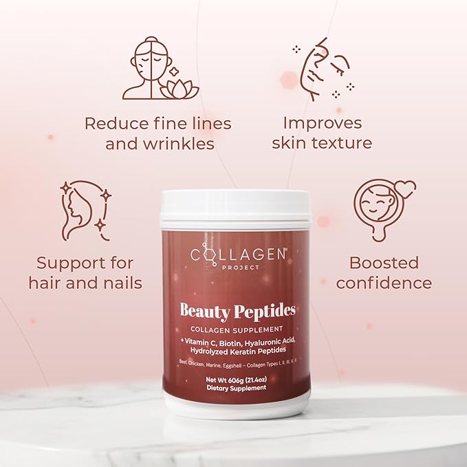 Collagen Supplement Powder for Men &amp Women | 6-in-1 Premium Multi-Collagen Beauty Formula | Vitamin C Hyaluronic Acid Biotin &amp Keratin | Skin Hair &amp Nail Support | Luxury Daily Wellness