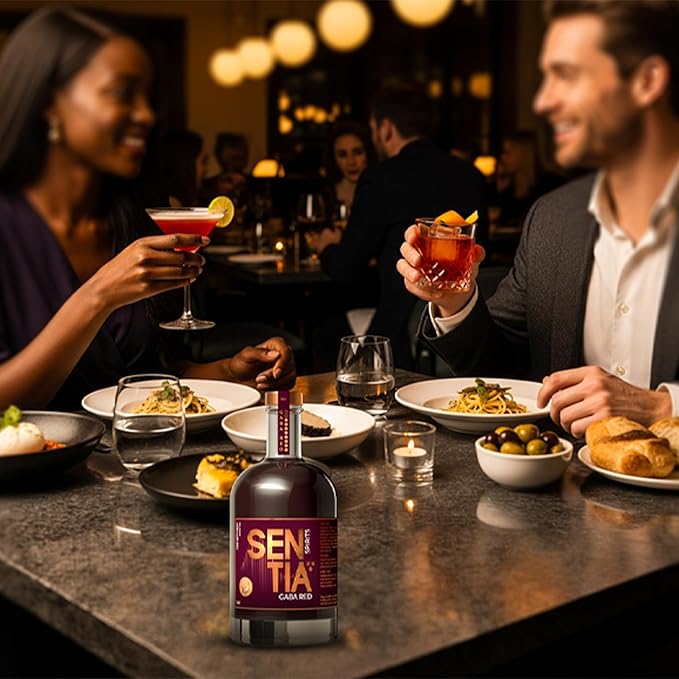 Sentia Gaba Red Botanical Non Alcoholic Spirit Award Winning Vegan Gluten Free and GM Free Zero Proof Natural Plant Taste Bittersweet Spiced Berries taste Up to 20 Drinks 16.9 fl oz (500ml)