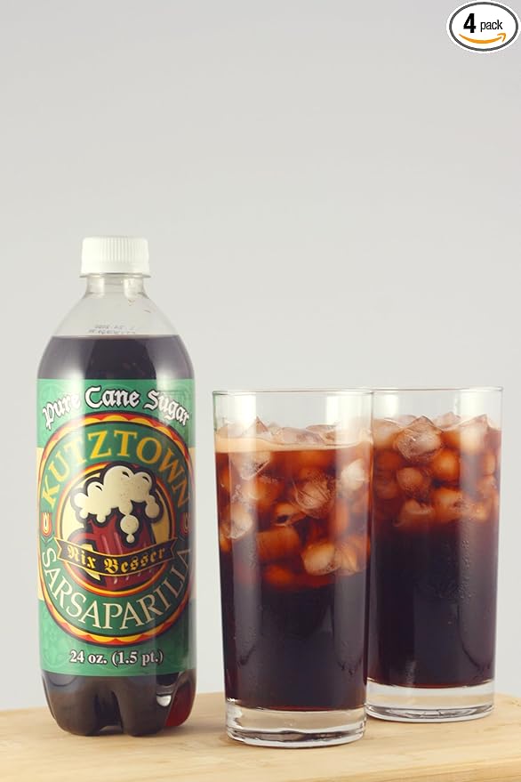 AmishTastes Kutztown Sarsaparilla Soda Famous Amish Drink 4Ct. 24 Oz. Bottles